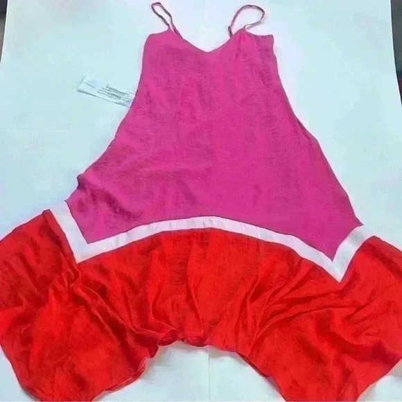 BCBGMAXAZRIA Womens Color Block Mixi Bright Bohemian Dress Spaghetti Straps NWOT - Picture 14 of 14